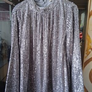 Silver Sequin Blouse